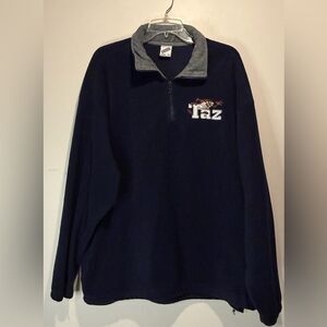 Warner Bros.- Tazmanian Devil 1/4 Zip Navy Pullover Sweatshirt- Size XL
